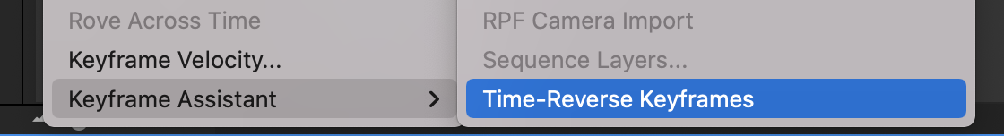 Time-reverse keyframes in After Effects