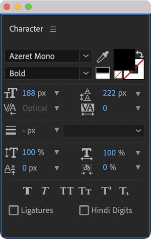 Underline in Adobe apps